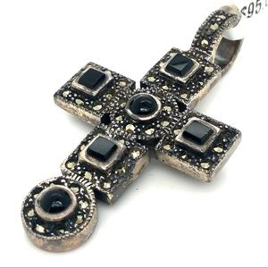 Marcasite Cross pendant, NWT